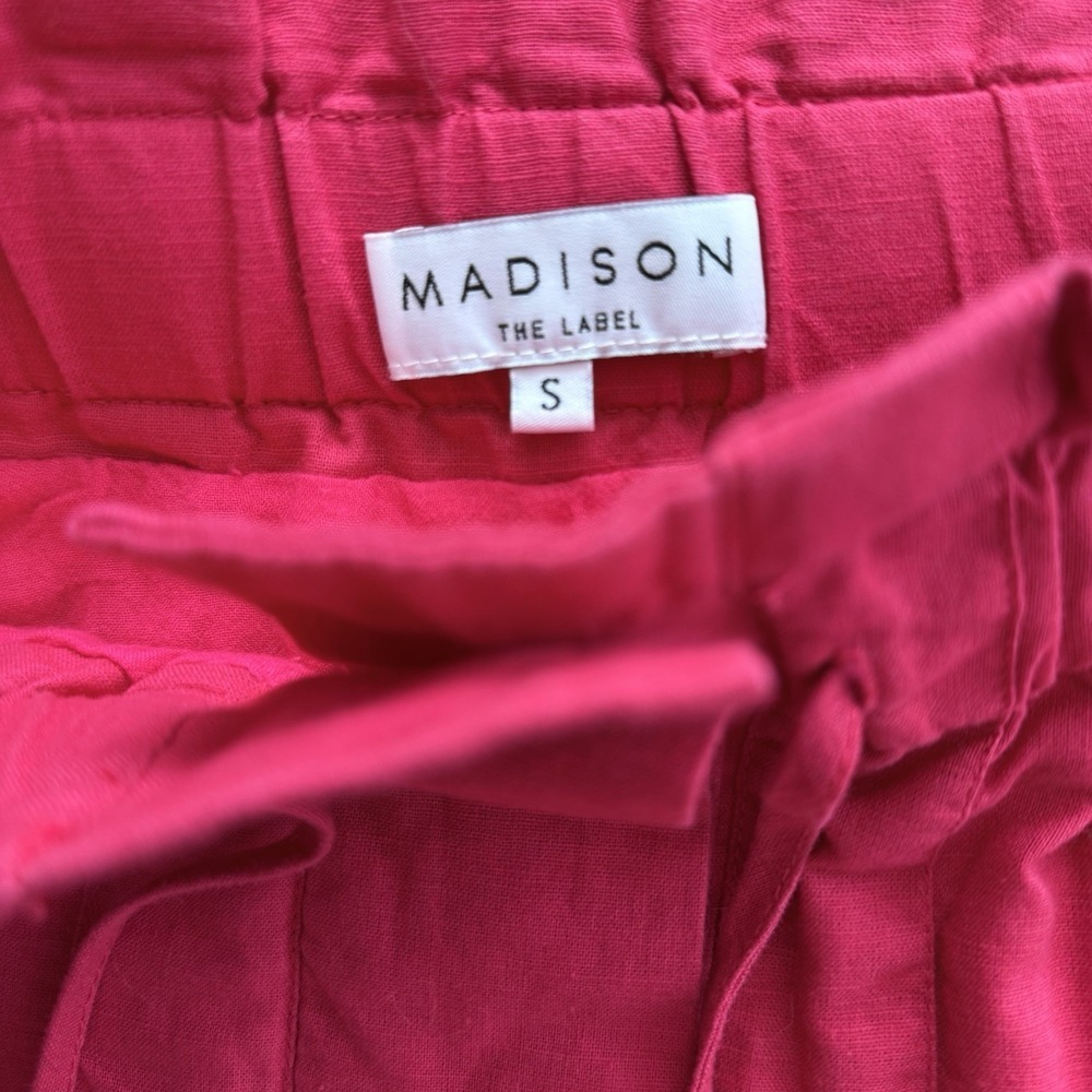Madison The‎ Label Mayla Pink Linen Blend Shorts Pleated Size Small - Picture 7 of 9